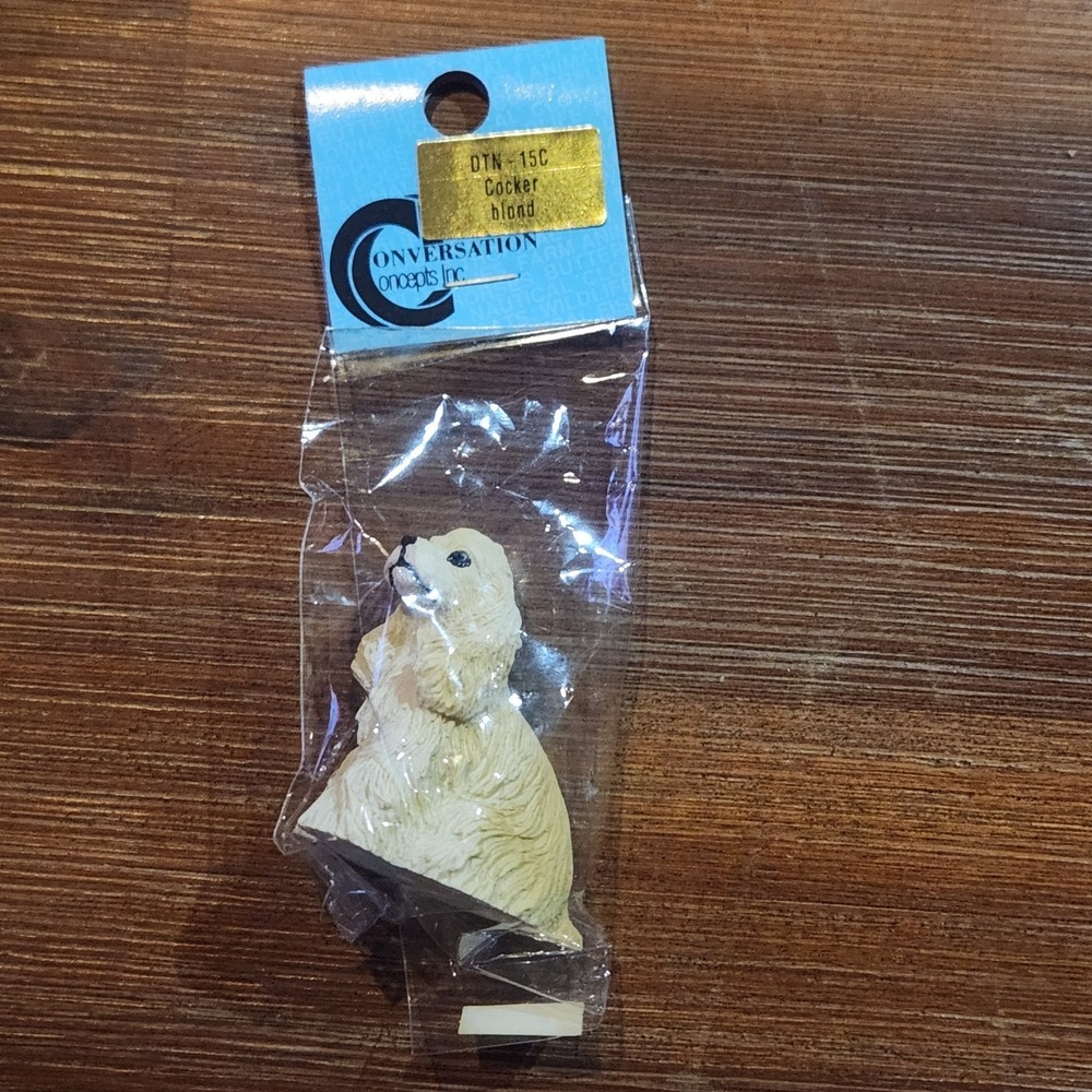 NEW Conversation Concepts Tiny One Dog Figure Blonde Cocker Spaniel Vintage Doll